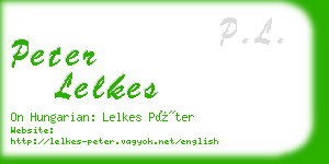 peter lelkes business card